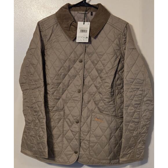 Barbour Annadale Quilted Jacket Size 10 Mocha Tan Beige New With Tags NWT - Picture 1 of 10